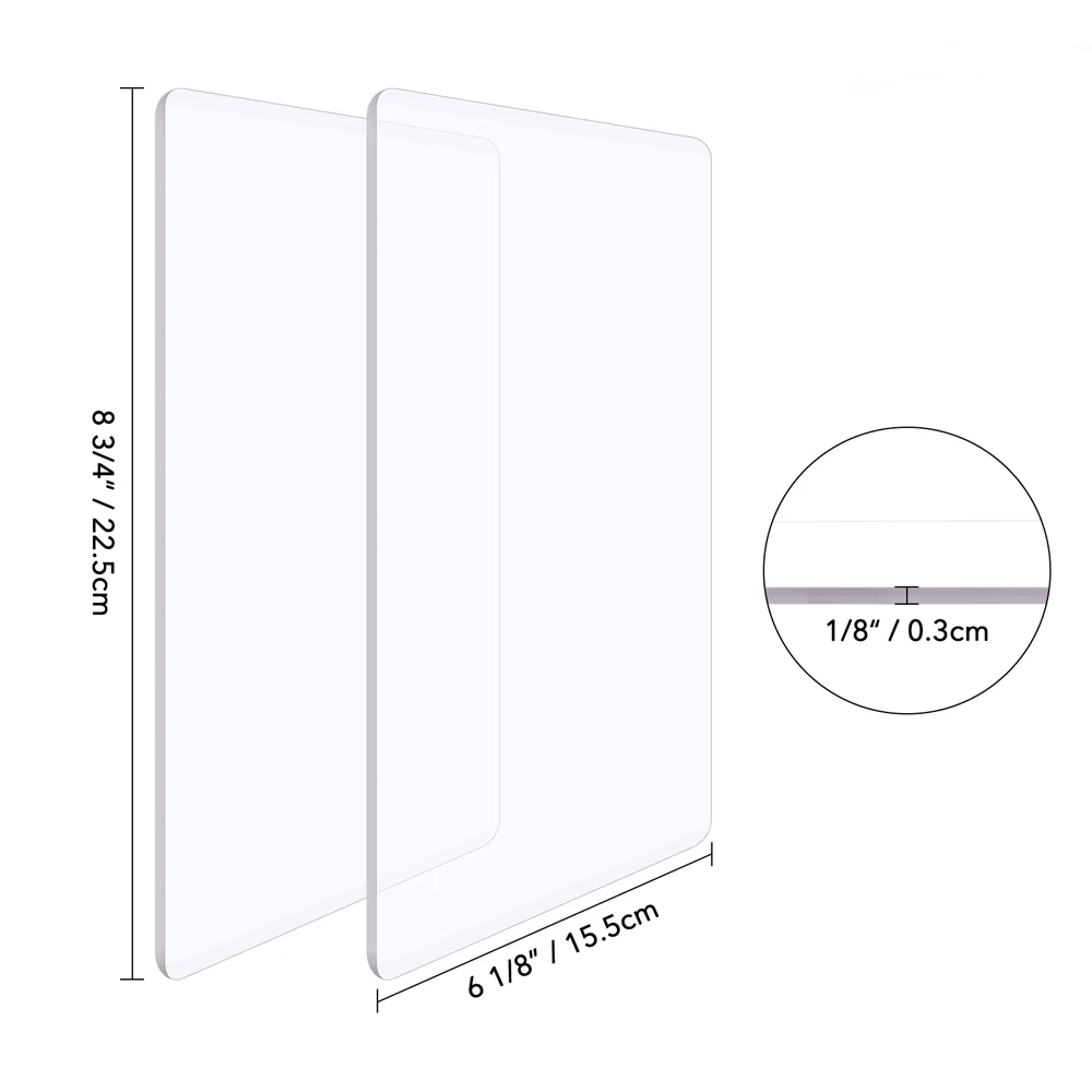 

2PCS DIY Scrapbooking Standard Cutting Pads 3MM Die Cutting Embossing Machine Plate Replacement Pad Polycarbonate Cutting Plates