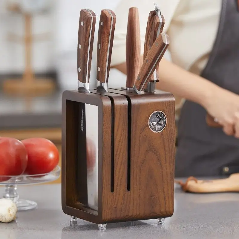 

Knife Holder Kitchen Table Top Solid Wood Knife Storage Holder Household Knife Rack Ventilation Proof Drain Knife Rack ZC881