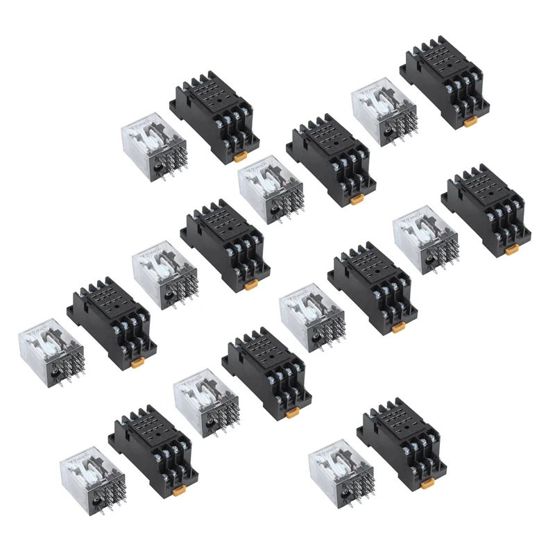 

10X DC 24V Coil Volt 4PDT 14 Pin Terminal Electromagnetic Relay HH54P