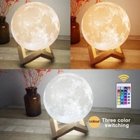 3d print moon lamp colorful change usb rechargeable moon light reading warm led lamps remote control lamp lights decoration