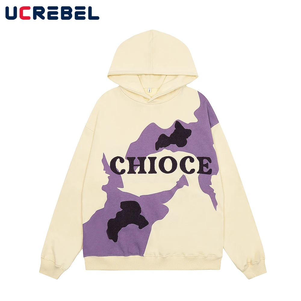 

Свитшот мужской с капюшоном, Повседневная Свободная уличная одежда с вышивкой надписи, длинными рукавами и спущенными плечами, осень