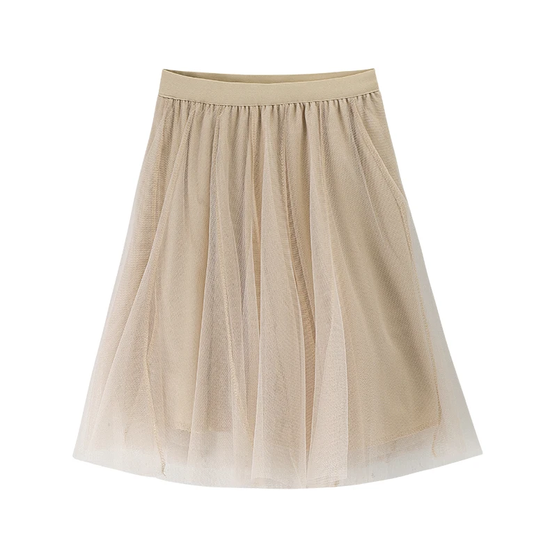 

Модная сексуальная юбка из газовой ткани, Женская юбка в Корейском стиле с завышенной талией, плиссированная юбка