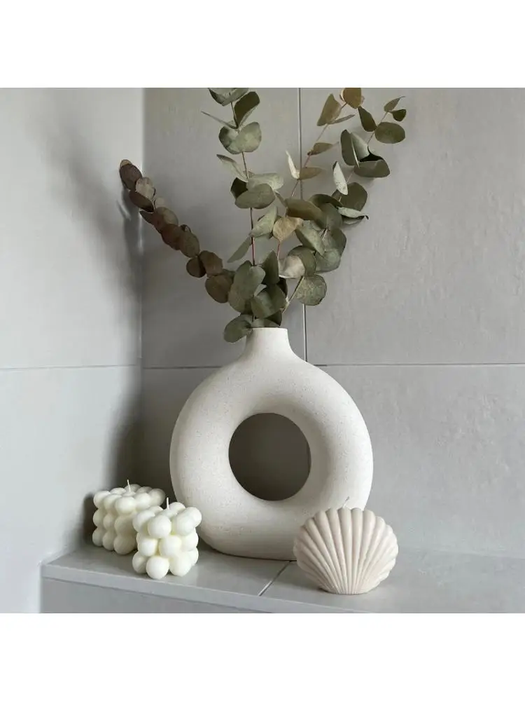 

Ceramic vase circle vase ornament creative ceramic crafts living room study bedroom flower vase ceramic