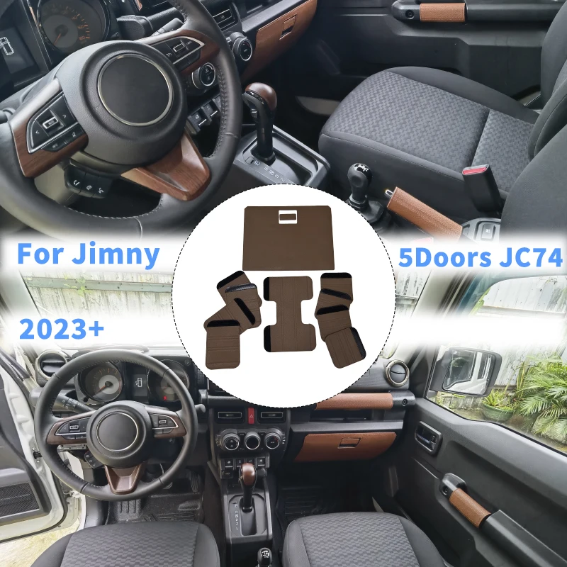 Фото Защитная накладка на ручку двери и ручку стояночного тормоза для Suzuki Jimny JB64 JB74 2019+ (5-дверный, 3-дверный) – Комплект аксессуаров для интерьера автомобиля №1