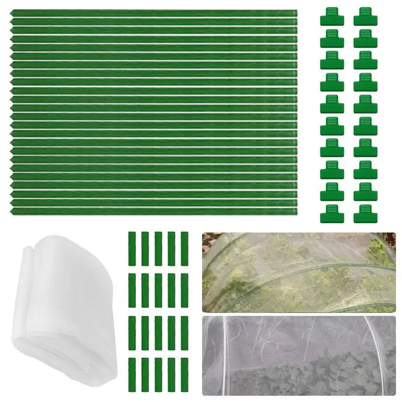 

Garden Bed Cover Durable Fine Mesh Netting And Garden Hoops Garden Mesh For Vegetable Plants Fruits Flowers Crop