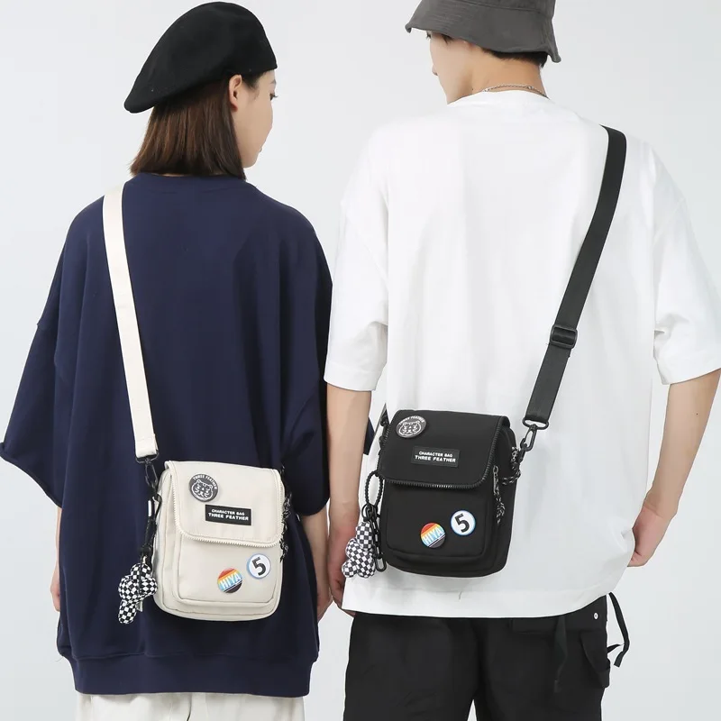 

Маленькая нейлоновая сумка через плечо для мужчин и женщин, Корейская Студенческая Женская сумочка, модная сумка на молнии для мальчиков и ...