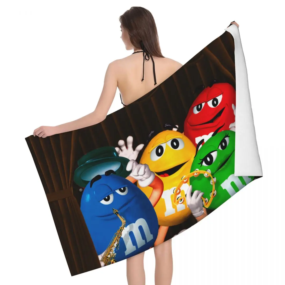 

Забавное банное пляжное полотенце M & M's Candy из микрофибры, шоколадные конфеты, спортивные полотенца для йоги