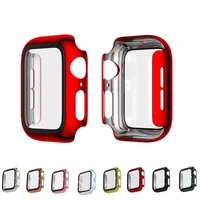 screen protector for apple watch band 44mm 45mm 40mm 42mm 38mm tempered glass plating case cover iwatch series 7se643 strap