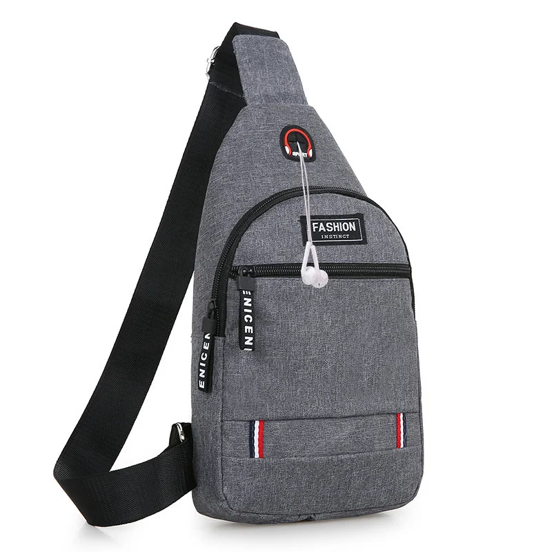 

Cheap men's chest bag, one shoulder crossbody canvas backpack, trendy cycling small bag