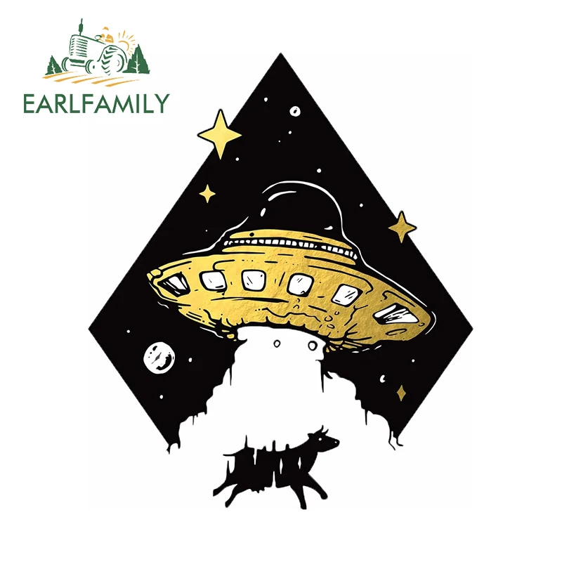

EARLFAMILY, 13 см x 10,9 см, для НЛО, похищения, инопланетянина, автомобильные наклейки, водонепроницаемая личность, искусственное стекло, Декор