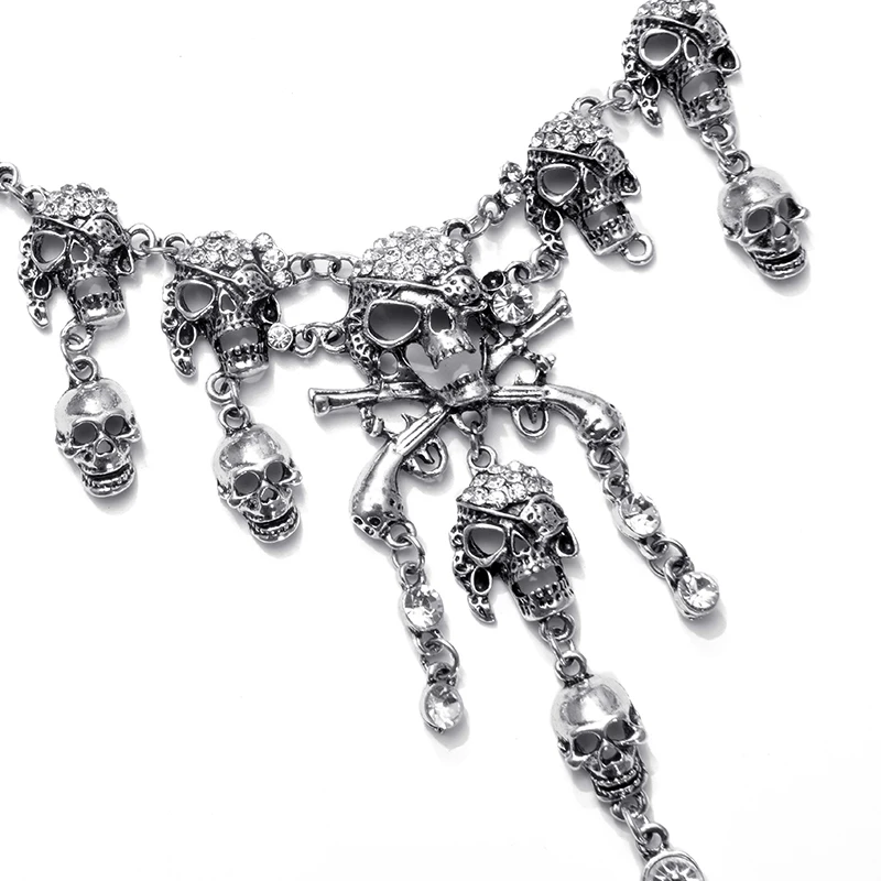 Винтажное ожерелье-чокер с черепом