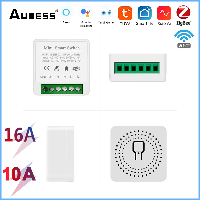 

Умный выключатель Tuya Zigbee с поддержкой Wi-Fi, 16 А, 10 А