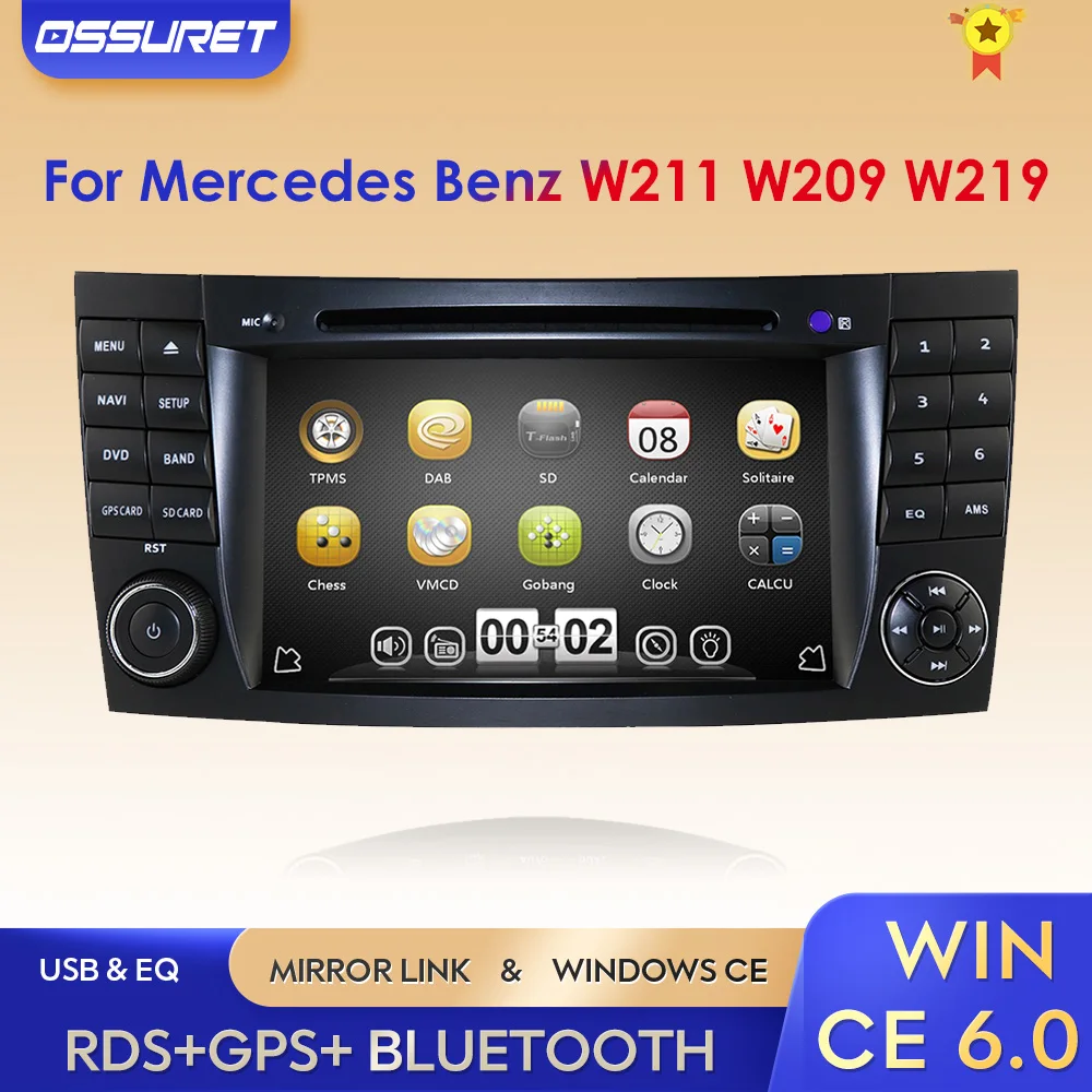 Самая низкая цена 7 '✭IN автомобильный DVD GPS радио плеер для Mercedes-Benz E-Class W211 W463 CLK