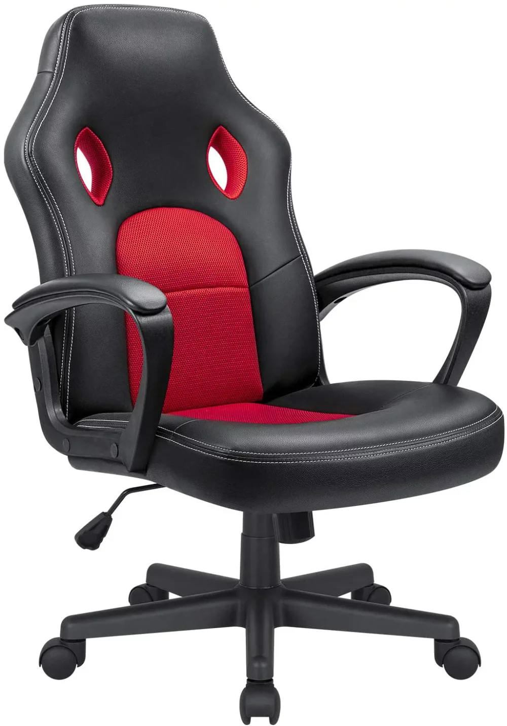 

Faux Leather Computer Gaming Chair Office Desk Chair with Lumbar Support, Red