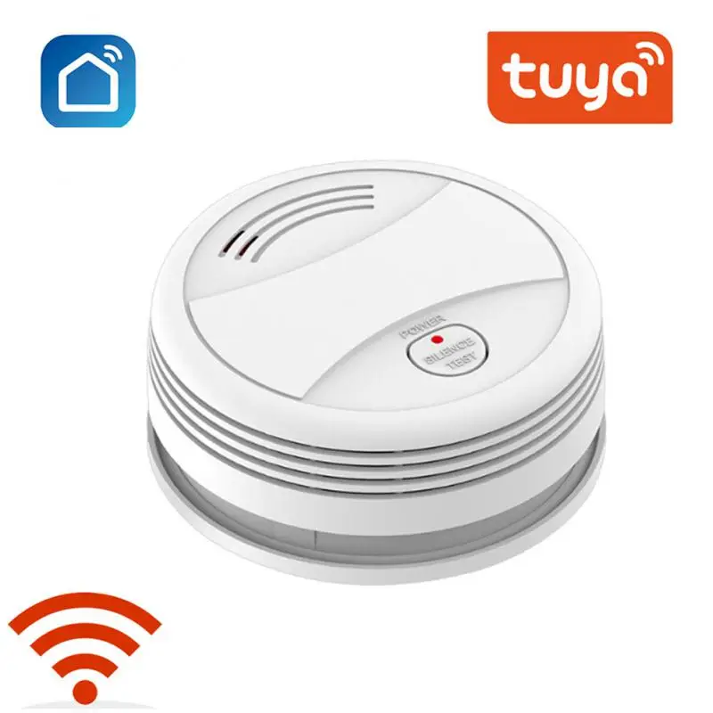 

Датчик дыма Tuya, умный детектор дыма с Wi-Fi, 80 дБ, с приложением