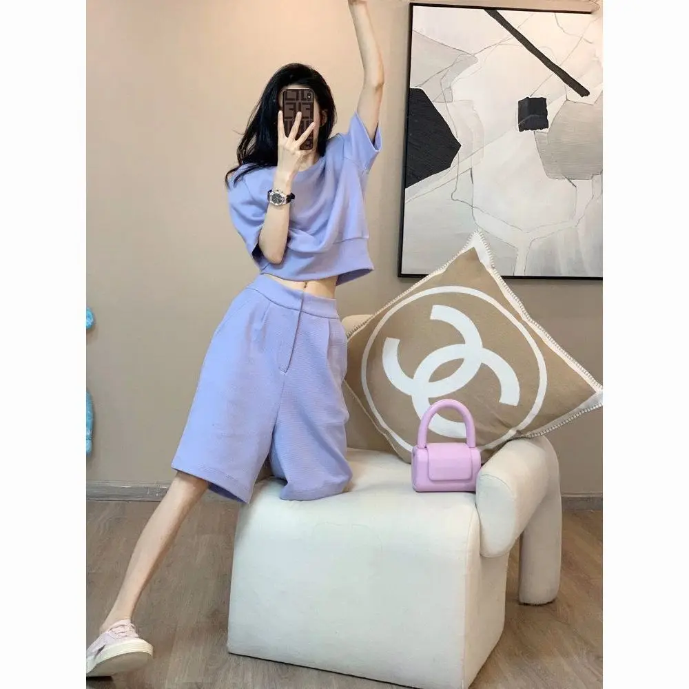 

Лето 2022, новинка, модные повседневные шорты UNXX для уменьшения возраста, комплект из 2 предметов, Модный женский комплект