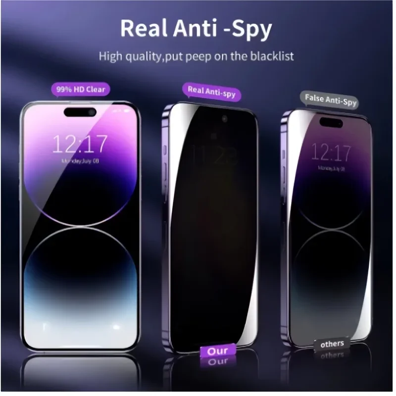 Фото 3 шт. антишпионское закаленное стекло подходит для IPhone 16 15 14 13 12 11 Pro Max Защитная пленка для экрана для IPhone 14 15 16Plus №1
