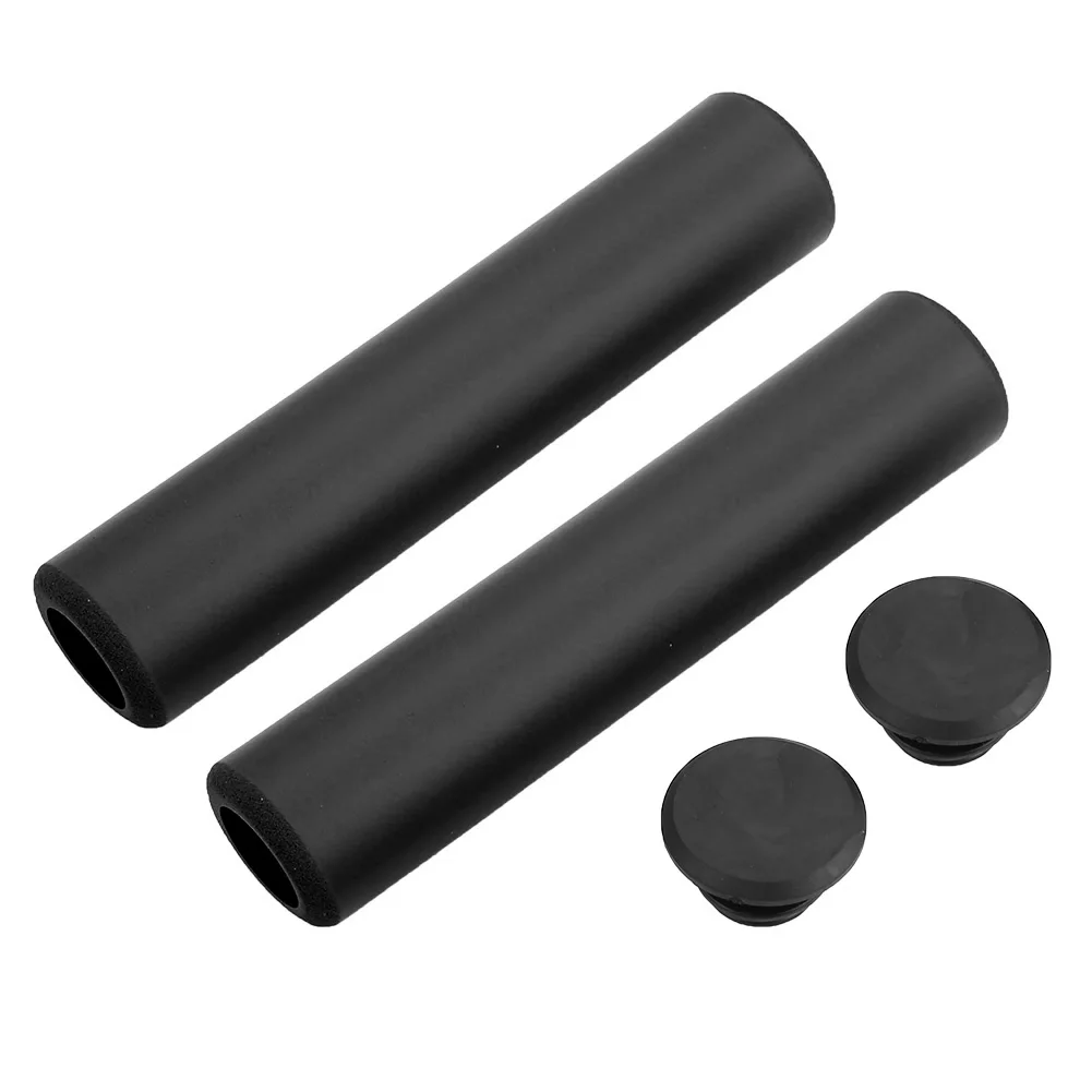 

1 Pair Bicycle Handlebar Grips Anti-skid Shock Proof Silicone Bike Grip With End Plugs Black Handlebar Grip Handlebar Grip