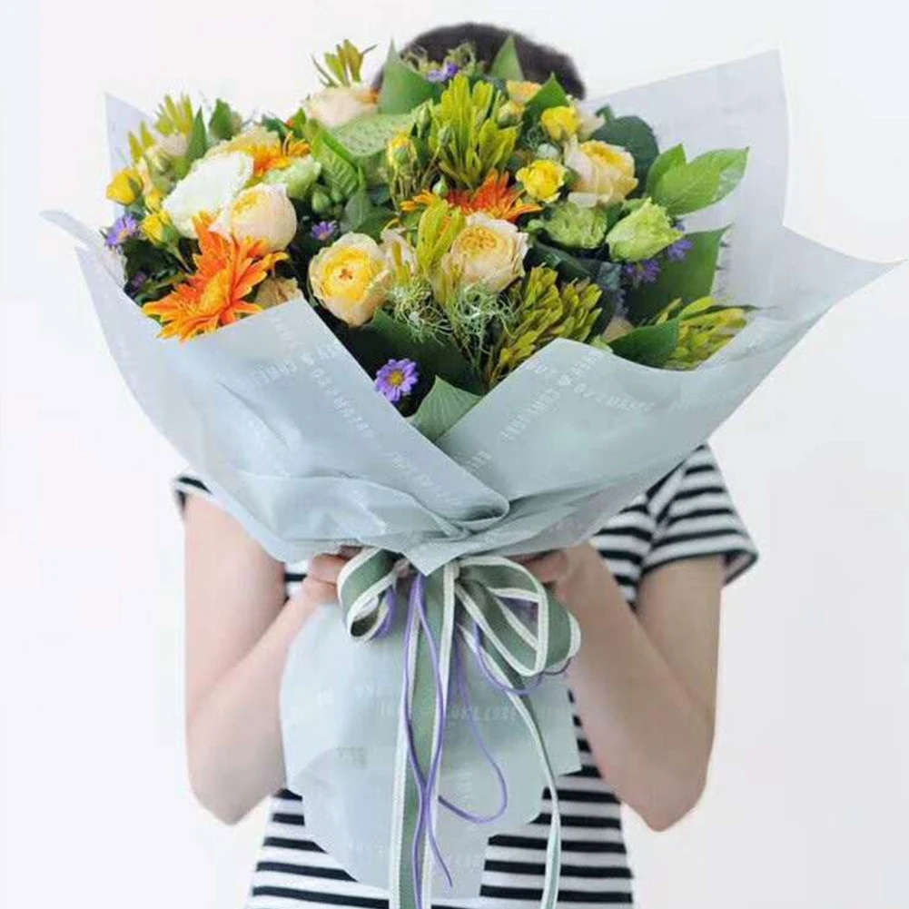 

Floral Bouquets Lined Wrapping Paper Waterproof Lolita Matte Paper Flower Decorative Wrapping Paper Baking Packaging Materials