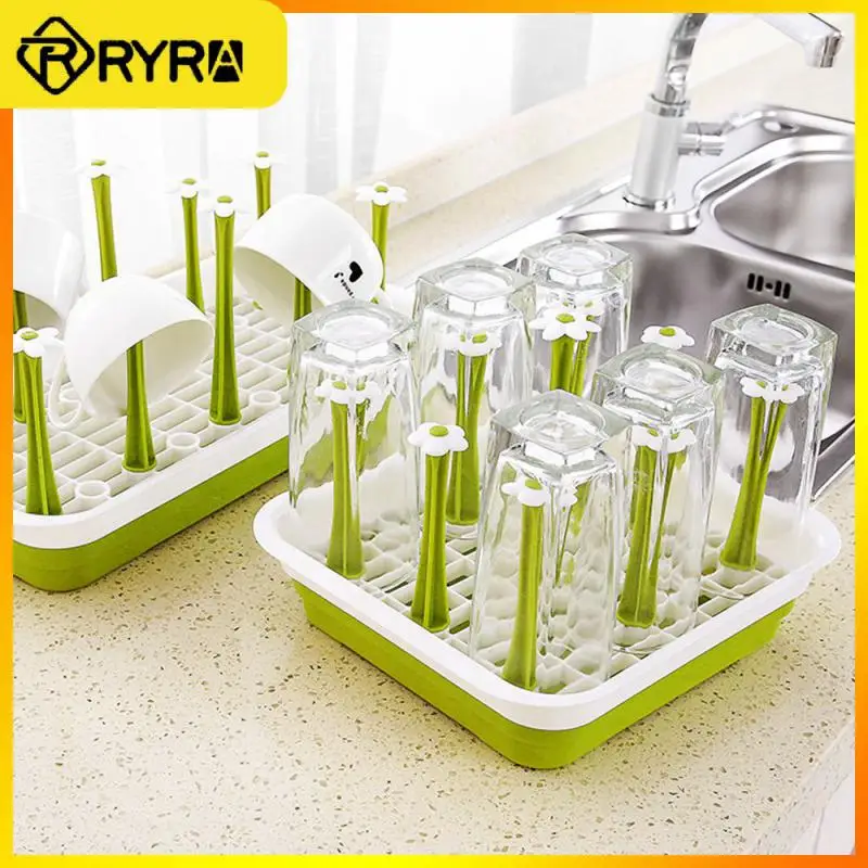 Simple Installation Storage Tray Utility Cup Drying Rack Can Prevent Water Stains On The Countertop Drying Rack Removable