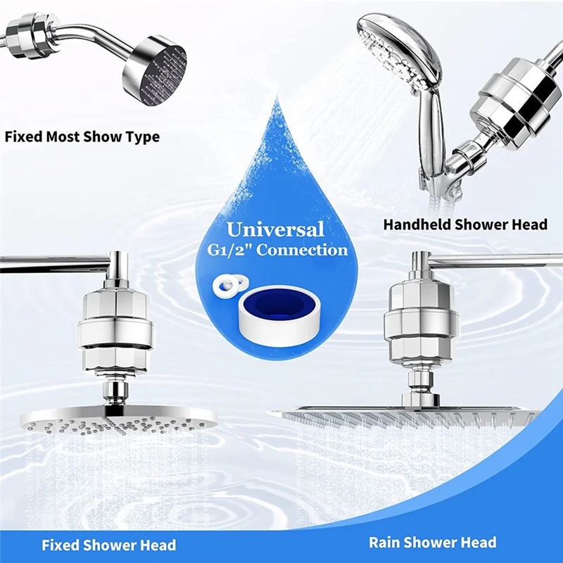 20-ступенчатый душевой фильтр-фильтр для жесткой воды с 3 сменными фильтрующими