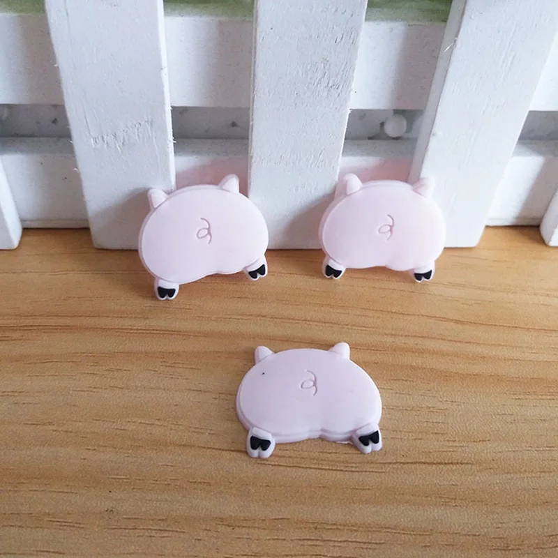 

10Pcs Cute Pink Butt Soft Silicone Crafts Flatback Cabochon Kawaii PVC Rubber Fit Phone Decoration DIY Embellishment Accessories