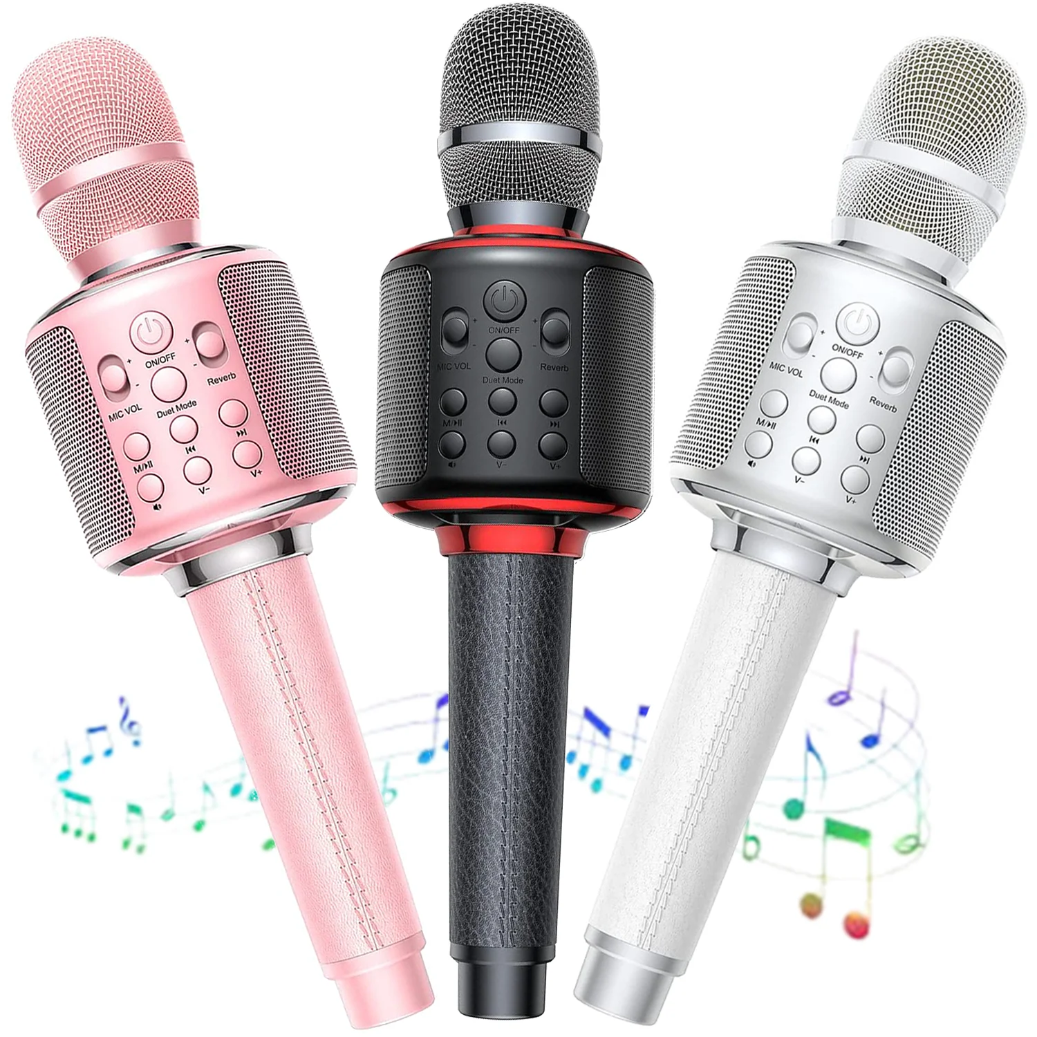 Karaoke Microphone Bluetooth Wireless Mic Portable Singing Machine with Duet Sing/Record/Play/Reverb Adult/Kid Gift for Home KTV