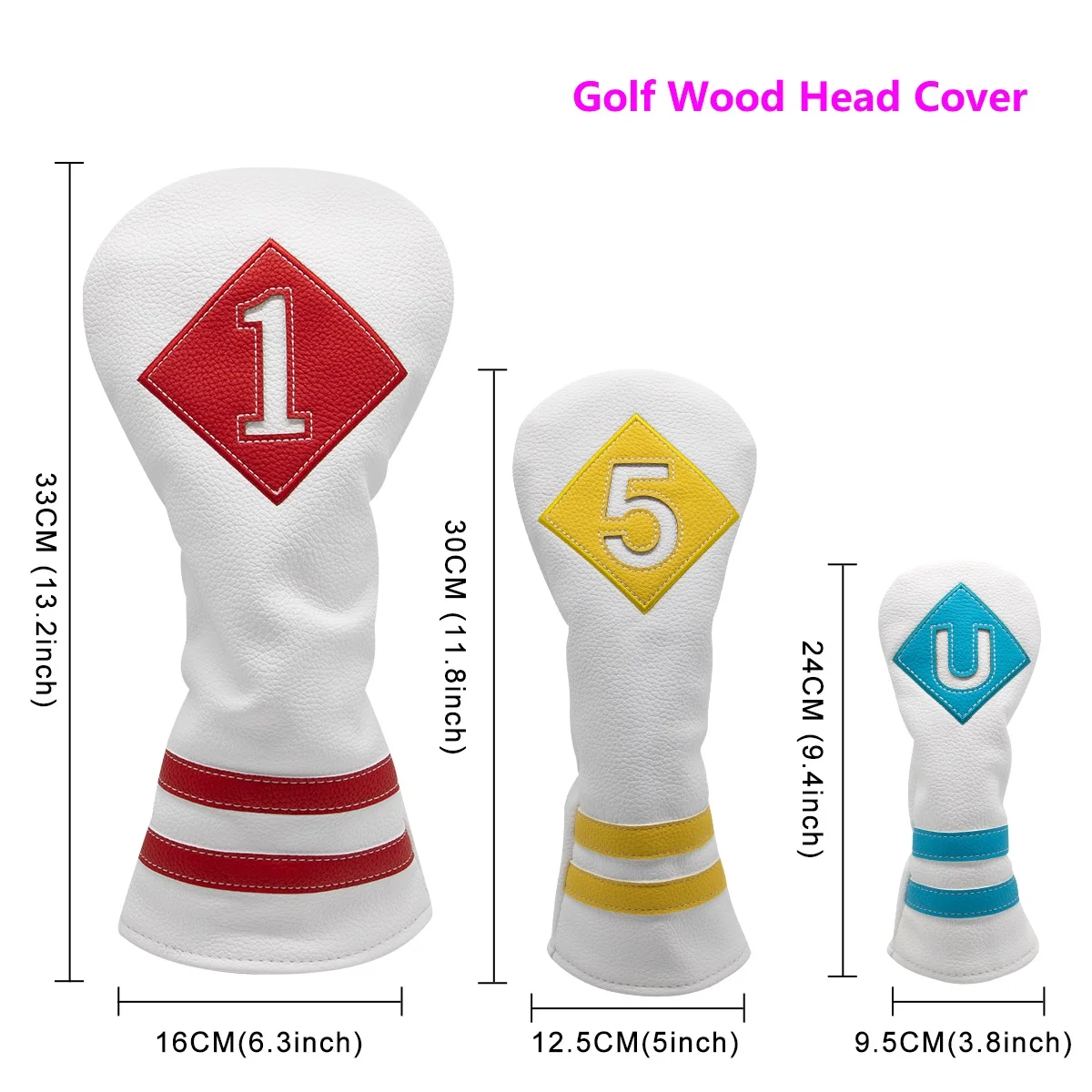 

Golf Club Head Covers Golf Wood Head Cover for Driver Fairway Wood Covers Hybrid Headcoves