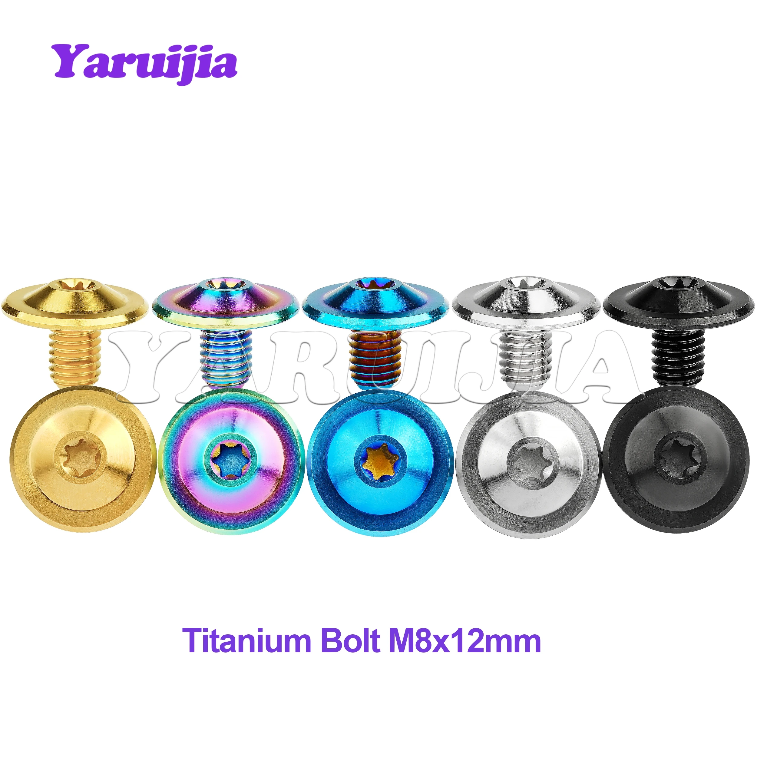 Титановый болт Yaruijia Ti M8x12 мм Torx T30 сливовый фланец шаг 1 25 винт для крышки корпуса