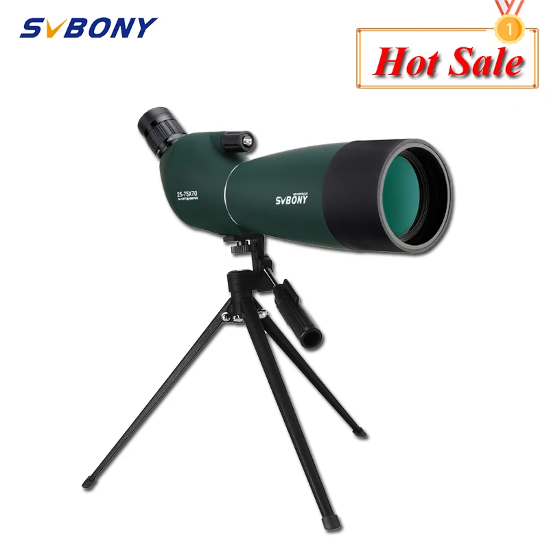 SVBONY SV28 Telescope 25-75x70 Spotting Scope Monoculars Powerful Binoculars Bak4 FMC Waterproof With Tripod Camping Equipment