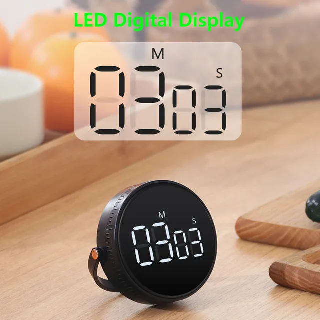 Magnetic Kitchen Timer LED Digital Timer Manual Countdown Timer Alarm Clock Cooking Shower Study Fitness Stopwatch Time Master 4
