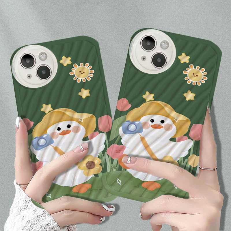 

Water Ripple Lovely Baiyun Dada Duck Phone Case For iPhone 14 13 12 11 Pro Max Mini XS Max XR 8 Plus SE3 Protection Back Cover