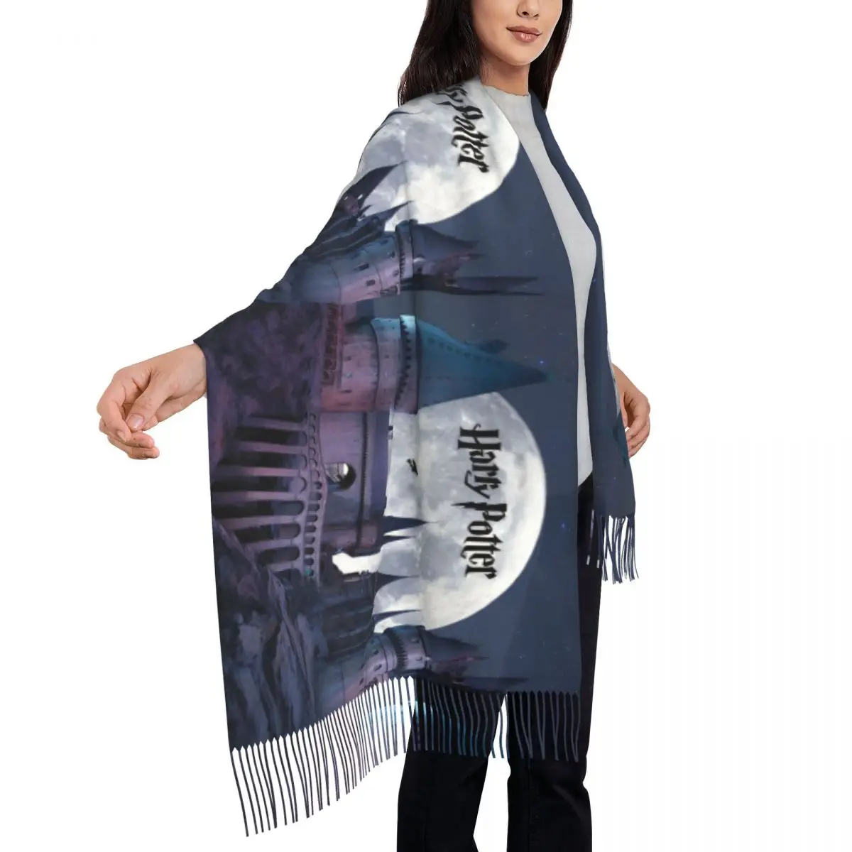 Шарф из фильма H-HARRY P-POTTER с длинной кисточкой теплая мягкая шаль женские