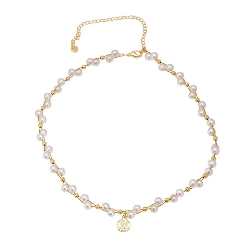 Нишевое дизайнерское женское жемчужное ожерелье новинка лета 2024 уникальная