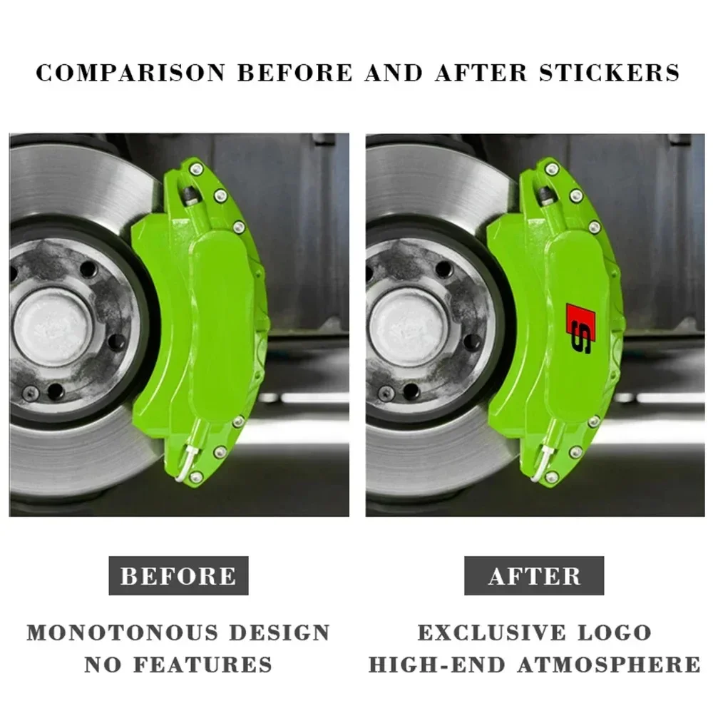 Car Brake Caliper Sticker Heat Resistant Decals Auto Accessories for AUDI Sline RS A1 A3 A4 A5 A7 A8 Q3 Q5 Q7 S3 S4 S5 S6 S7 TT