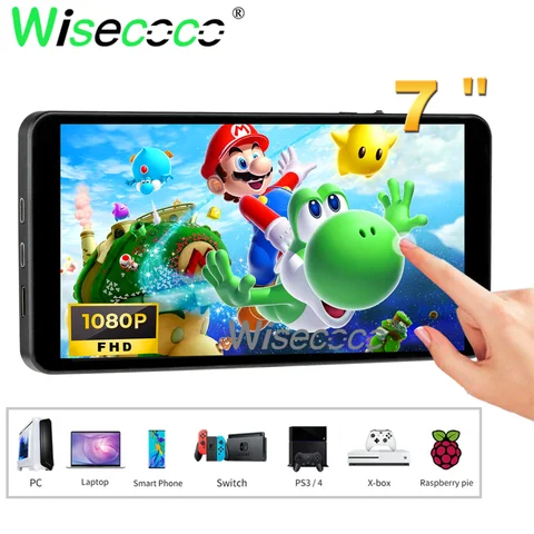 7-дюймовый сенсорный экран FHD 1920x108 0 ЖК-дисплей Raspberry Pi портативный монитор 60 Гц USB-C сенсорная панель