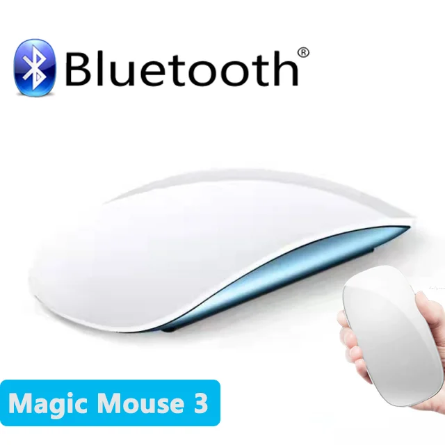 

New Bluetooth Rechargeable Mouse Laser Arc Touch Magic Mouse 3 Ergonomic Slim Wireless Mice Silent Office Mause For PC Macbook
