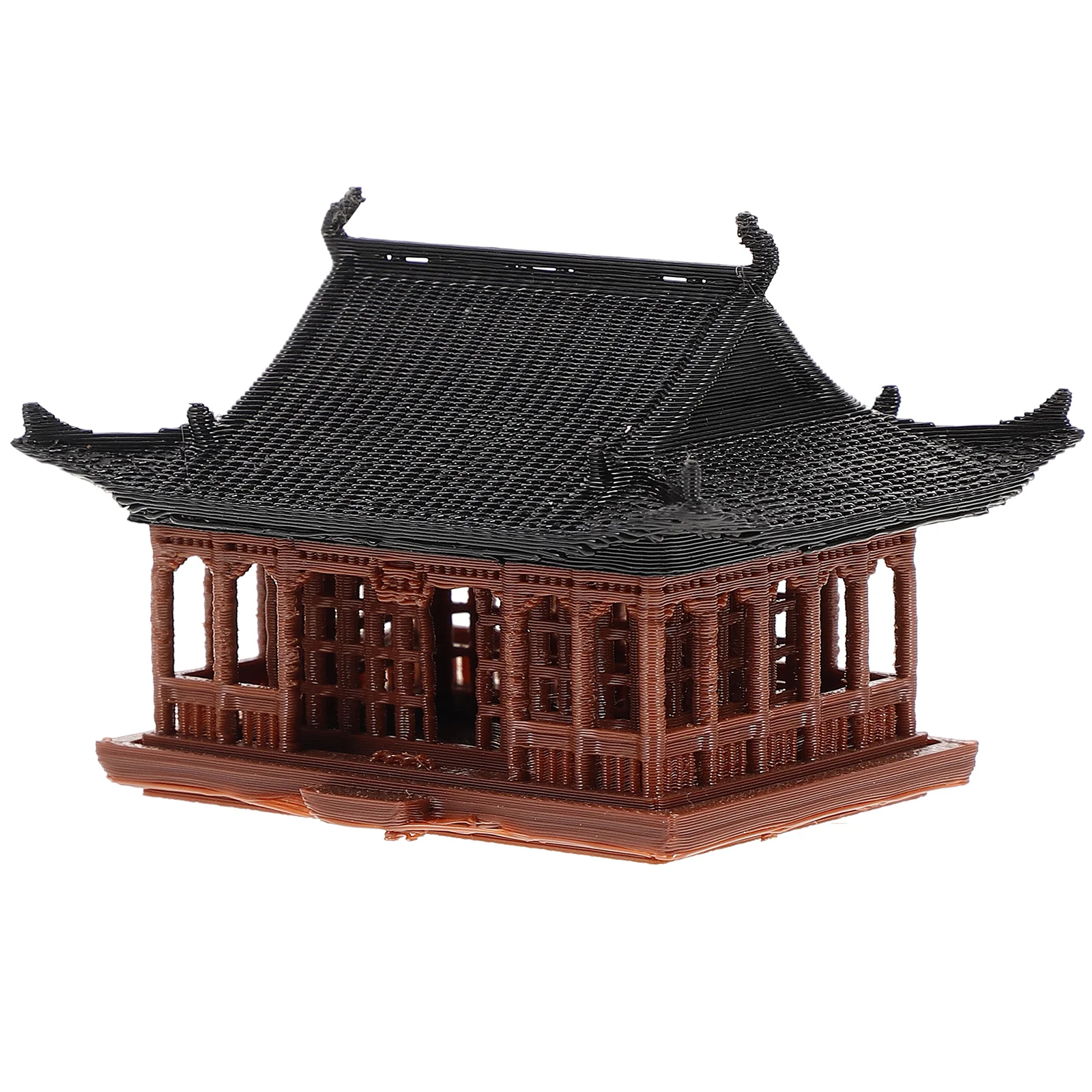 Miniature Chinese Pavilion Figurine Japanese Pagoda Statue Fairy Garden Plant Pot Accessories for Dollhouse Aqu