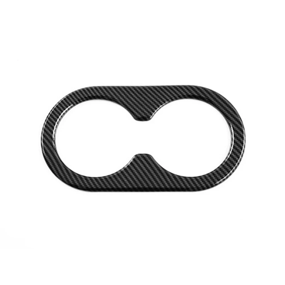 

Car Carbon Fiber Rear Water Cup Holder Decoration Frame Cover Trim Fit for 2022