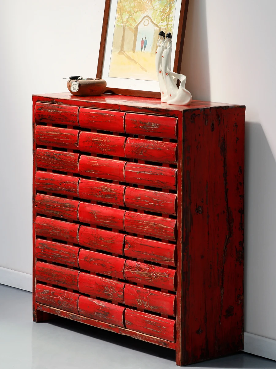 Шкафы для обуви из сосны с примительной росписью мебель массива дерева простые