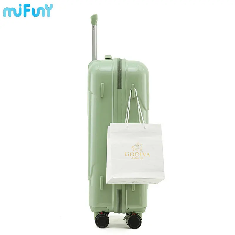 MiFuny Ice Cream Rolling Luggage with USB Charge Port Carry on Luggage with Wheels Boarding Suitcase Set Travel Luggage Trolley