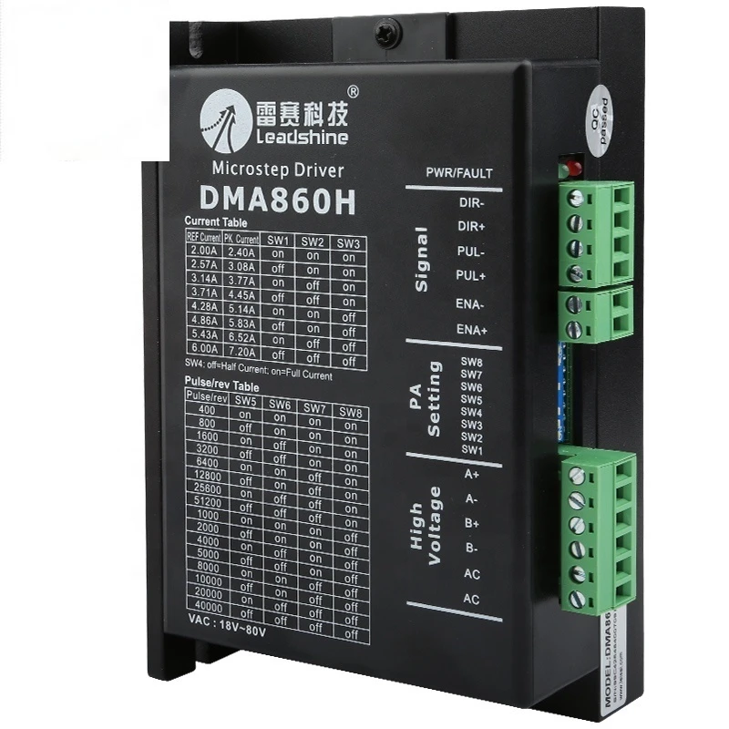 

Wholesale Cnc Router Original Leadshine Dma860h Driver 18v-80vdc 2.4a-7.2a Microstep Driver Step Motor Driver
