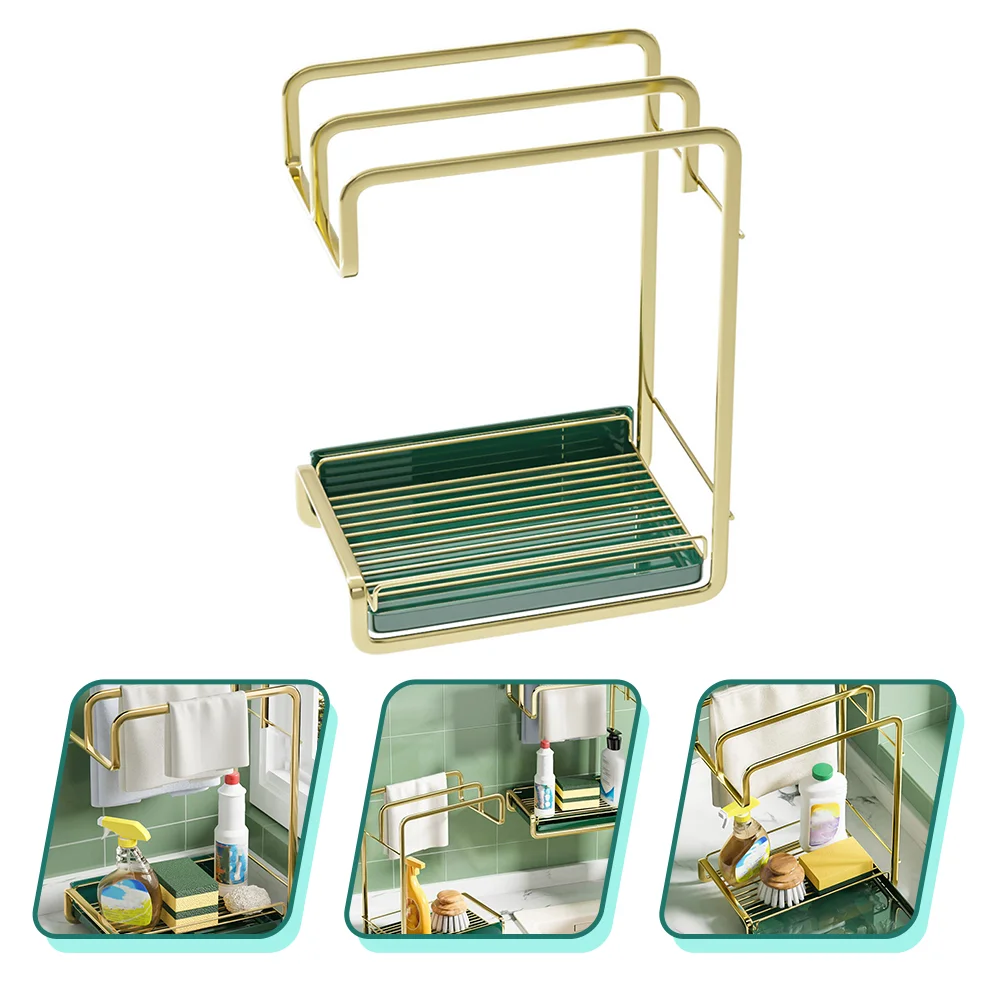 

Wall Hanging Kitchen Drain Rack Practical Clean Tool Holder Duster Cloth Stand