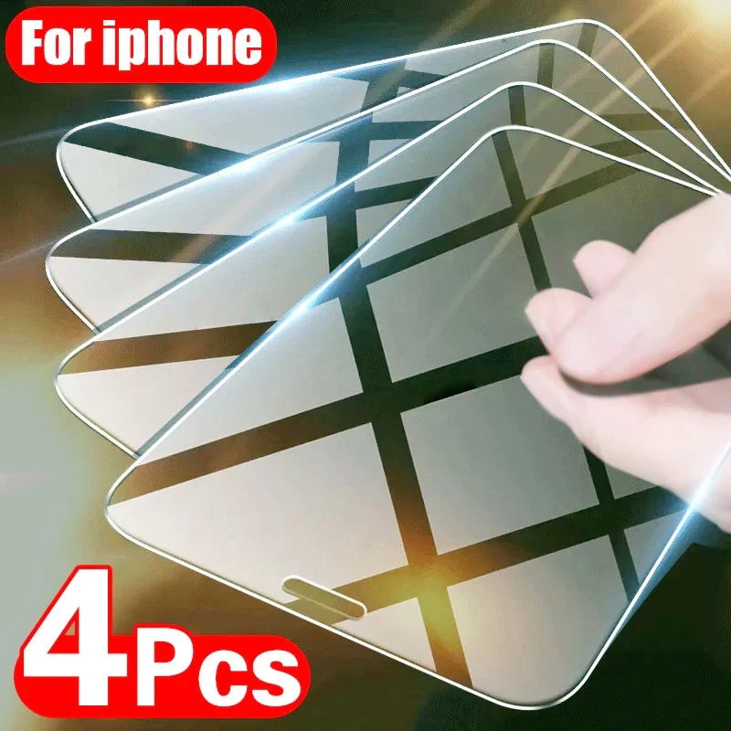 

Защитное стекло для iPhone 12 11 13 Pro Max 7 8 Plus SE2020, 4 шт.