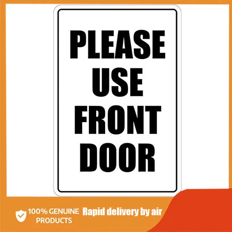 

Пожалуйста, используйте входную дверь, забавный жестяной знак, новинка, металлический знак, уличный декор, металлический декор, украшение к...