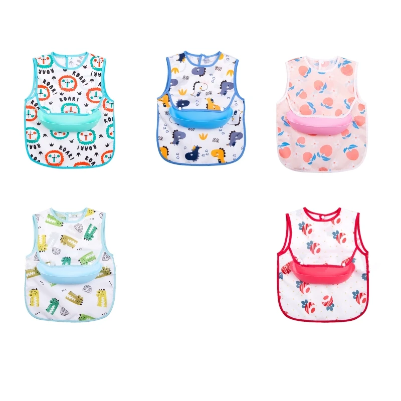 

Waterproof Baby Cartoon Printed Bib Children Sleeveless Apron Smock Saliva Towel