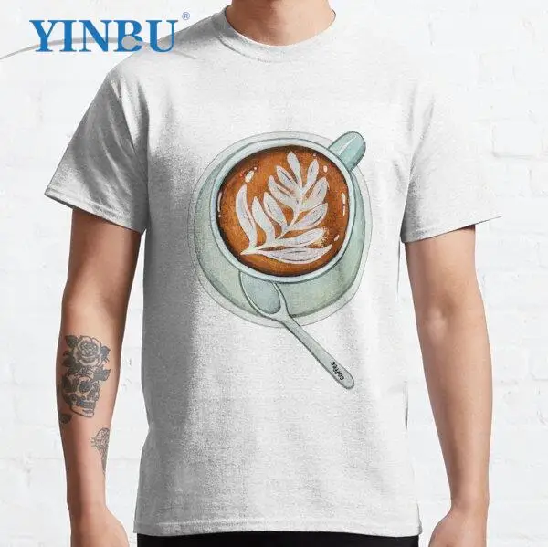 

Cup of Coffee print t shirts High quality Graphic Tee