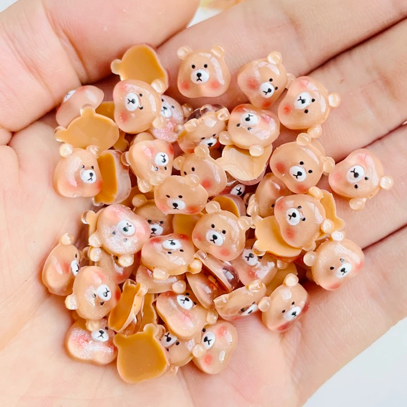 50 шт. новые милые мини кавайные Мультяшные Животные медведь с плоским основанием
