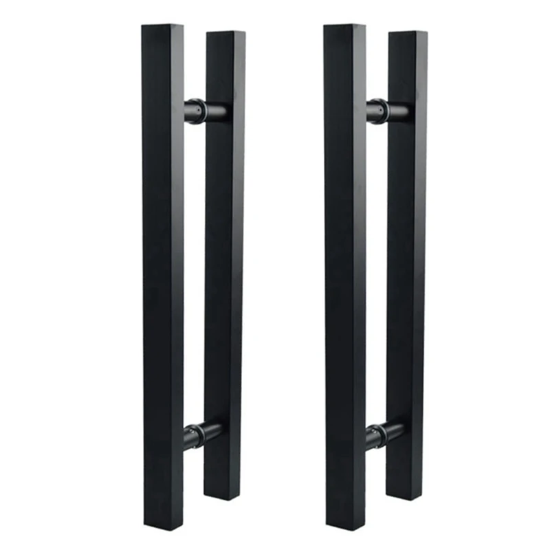

8X Matte Black Stainless Steel Glass / Wooden Door Handle