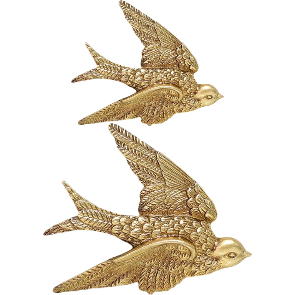 

2 Pcs A Pair Wall-mounted Swallows Pendant Resin Adornment Small Home Hanging Craft Crafts